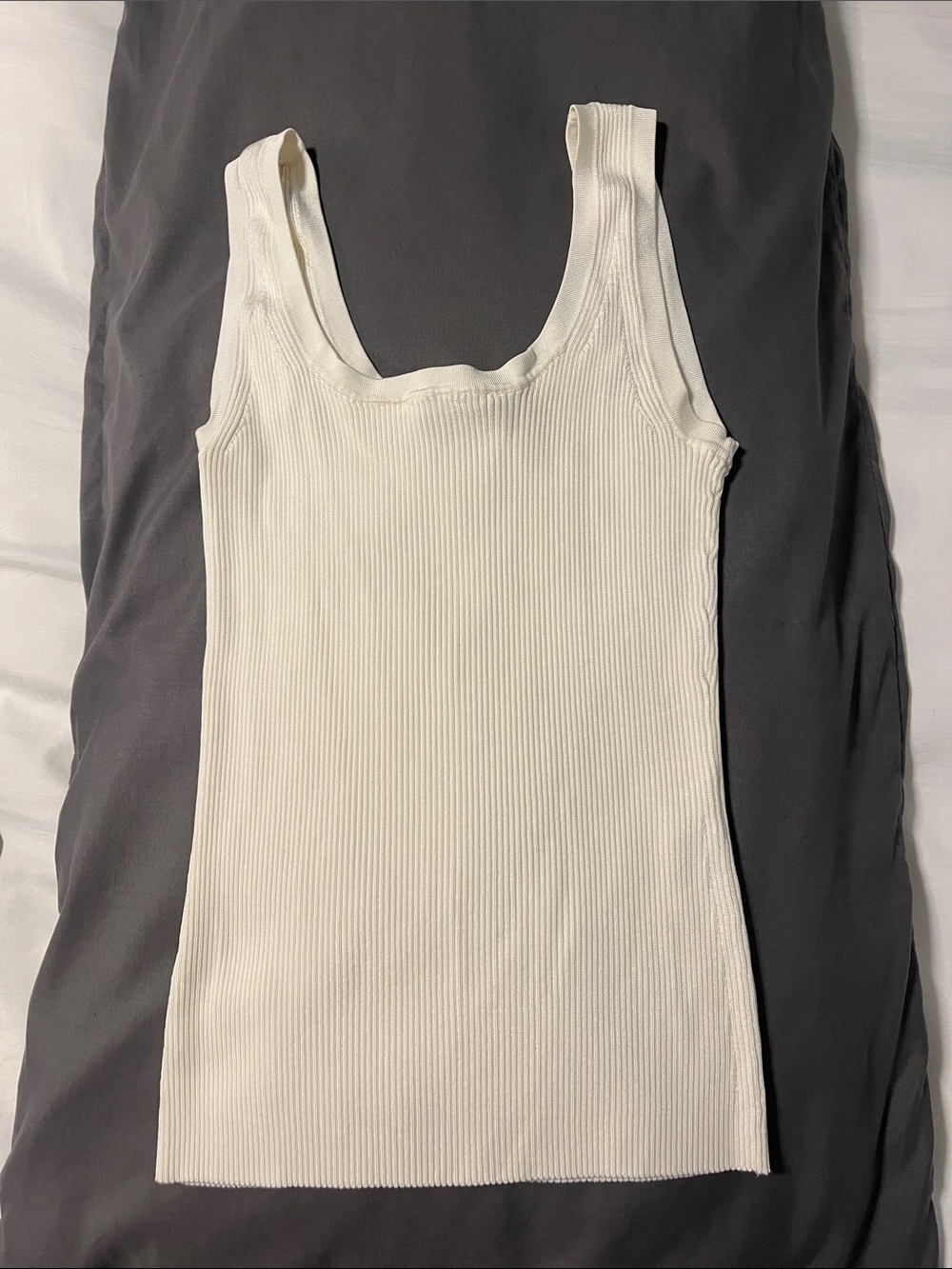 Zimmermann Ribbed Scoop Tank - Cream